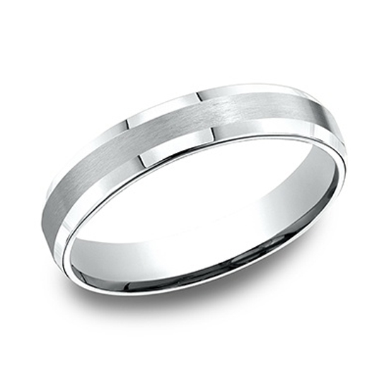 Beveled Edge Comfort Fit Band Platinum - Men's Wedding Bands Wedding Bands