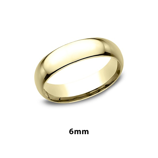 Low Dome Comfort Fit 18k Yellow Gold - Men's Wedding Bands Wedding Bands
