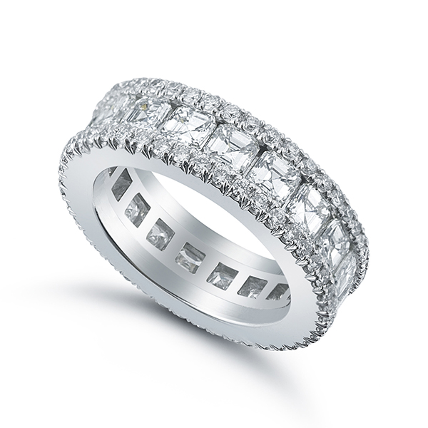 Asscher Bobby Band - Women's Wedding Bands Wedding Bands