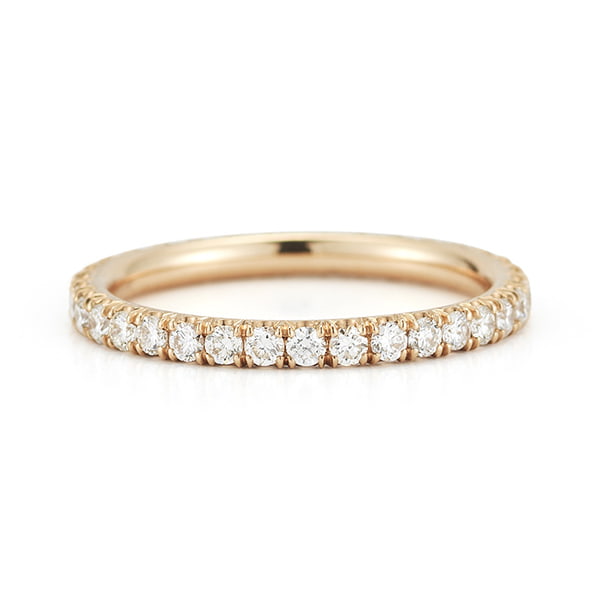 Two Point Diamond Micro Pave Eternity Band 18K Rose Gold | Marisa Perry ...