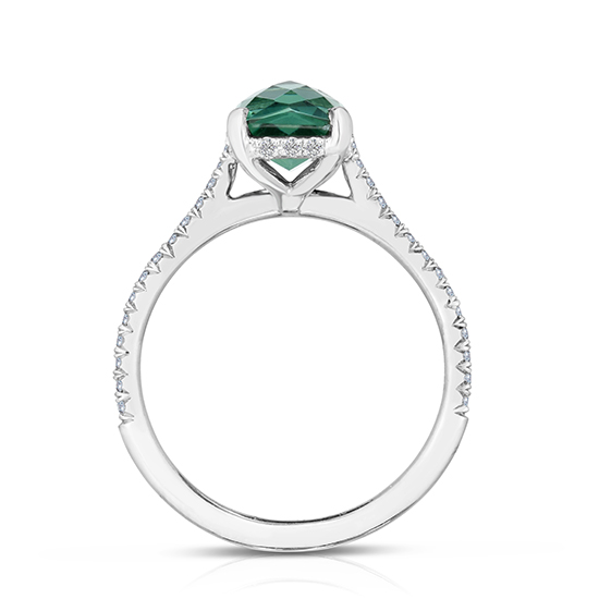 Rose Cut Green Quartz Diamond Micro Pave Ring Platinum | Marisa Perry ...