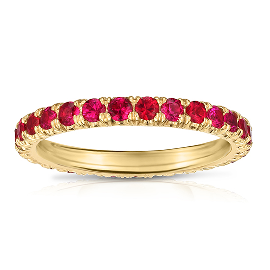 Ruby Micro Pave Eternity Band 18k Yellow Gold | Marisa Perry by Douglas ...