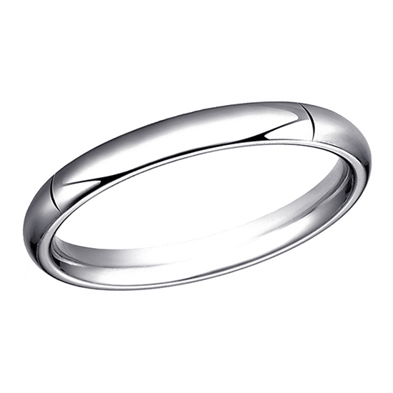 High Dome Comfort Fit Men's Wedding Band 18K White Gold - Men's Wedding ...