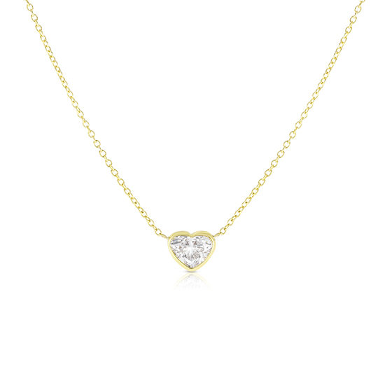 14K Yellow Gold Small Bezel Diamond Necklace