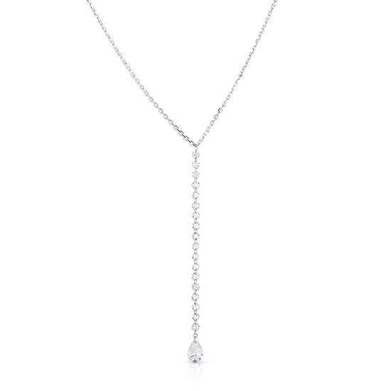Threaded Diamond Drop Necklace - Necklaces Jewelry Collections