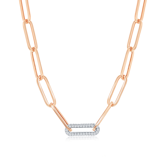Lafonn Simulated Diamond Paperclip Necklace N0238CLP20 — Cirelli Jewelers