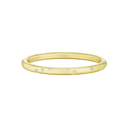 Scattered Satin Finish Band 18k Yellow Gold | Marisa Perry by Douglas Elliott