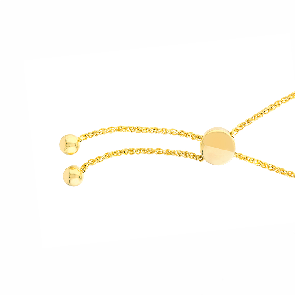 Thin Curve Tube Bolo Bracelet 14K Yellow Gold