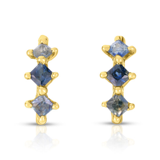 Harlequin Blue Sapphire Drop Earrings | Jayne Moore