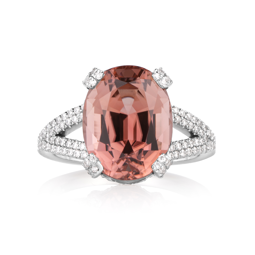 4 Carat Oval Peach Tourmaline Masterpiece | Marisa Perry by Douglas Elliott