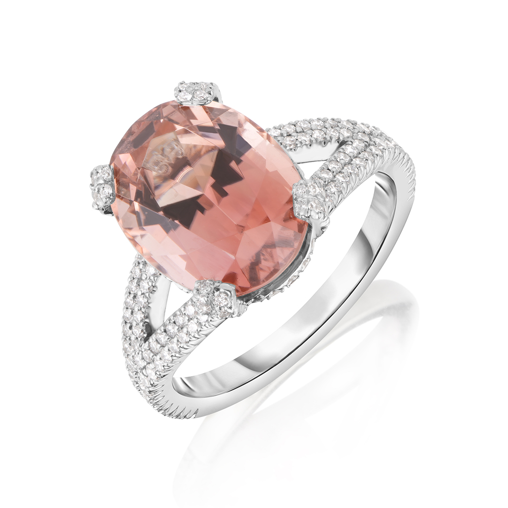 4 Carat Oval Peach Tourmaline Masterpiece | Marisa Perry by Douglas Elliott