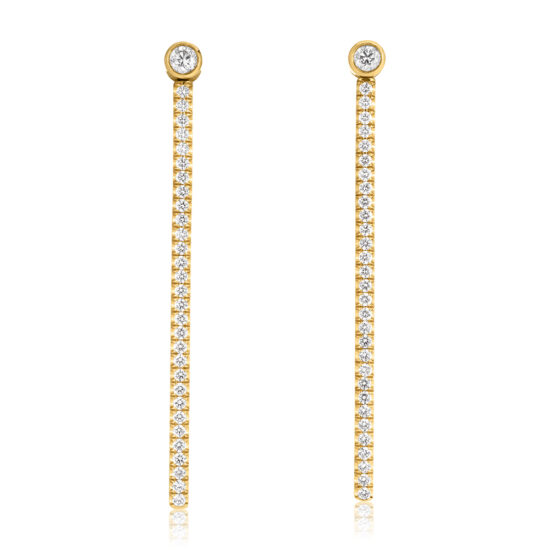 Razor Diamond Drop Earrings 20k Yellow Gold