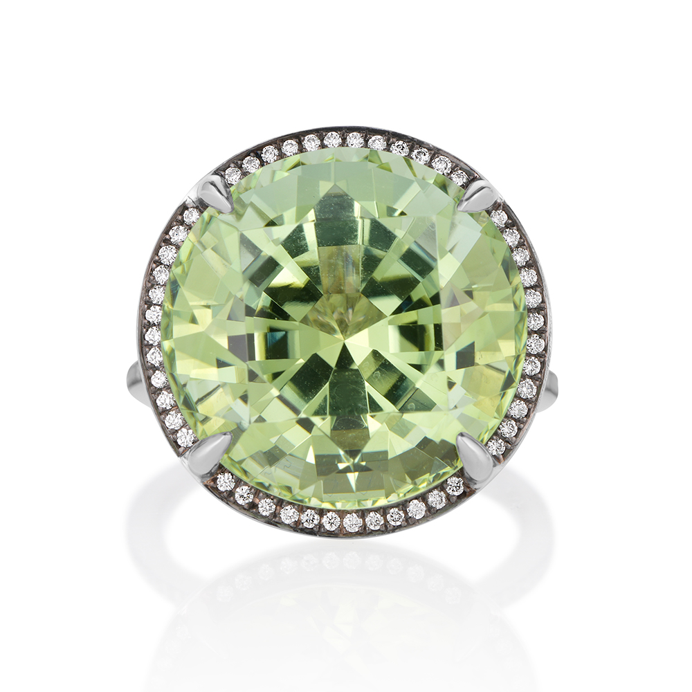 10.37 carat Round Green Tourmaline Anne Inlove Ring | Marisa Perry by Douglas Elliott