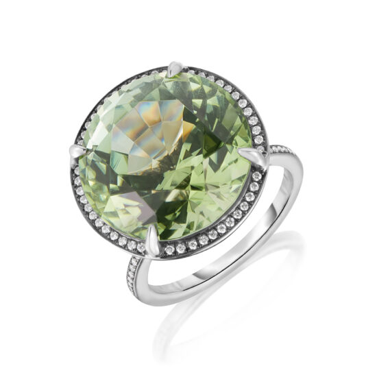 10.37 carat Round Green Tourmaline Anne Inlove Ring | Marisa Perry by Douglas Elliott