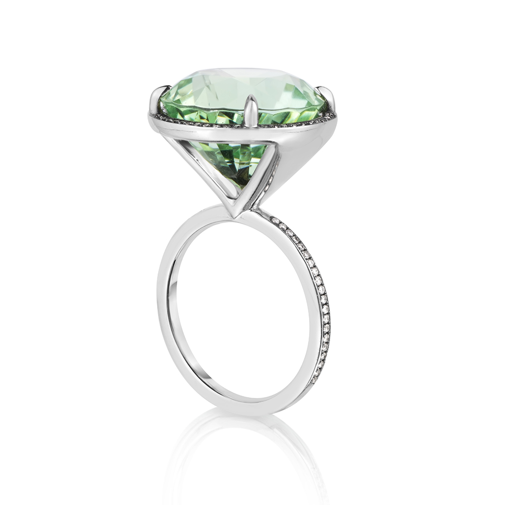 10.37 carat Round Green Tourmaline Anne Inlove Ring | Marisa Perry by Douglas Elliott