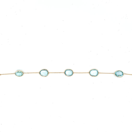 Sky Blue Topaz Bracelet 18k Yellow Gold