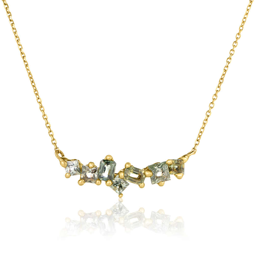 The Teal Madagascan Sapphire Bonnie Necklace | Jayne Moore