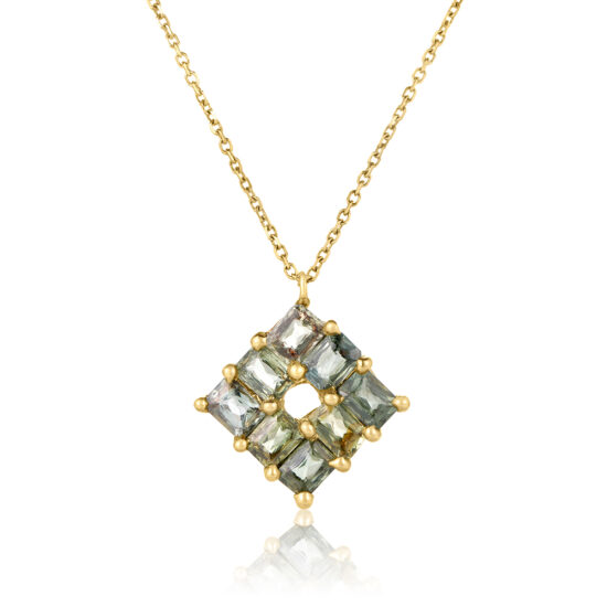 The Teal Madagascan Sapphire Matrix Necklace | Jayne Moore