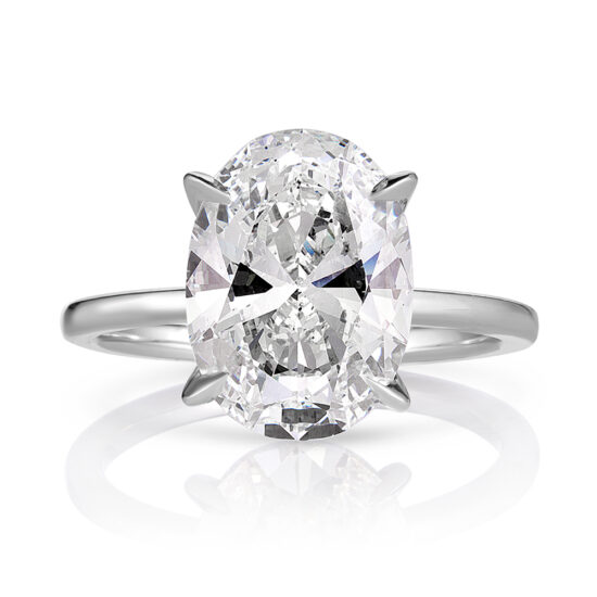 Oval 4 carat Robin Setting Platinum | Marisa Perry by Douglas Elliott