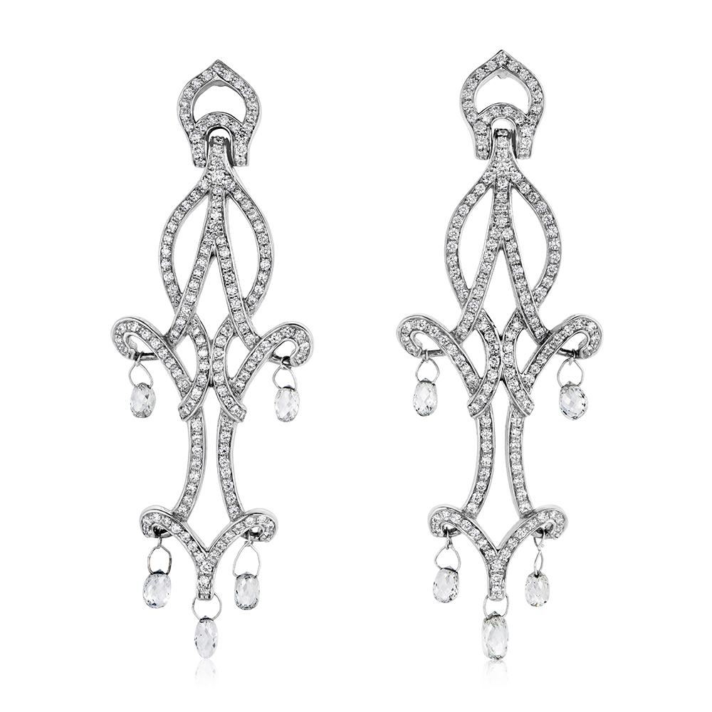 Platinum and Diamond Princess Chandelier Earrings