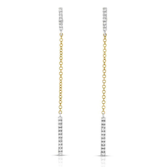 White and Yellow Gold Razor Chain Earring