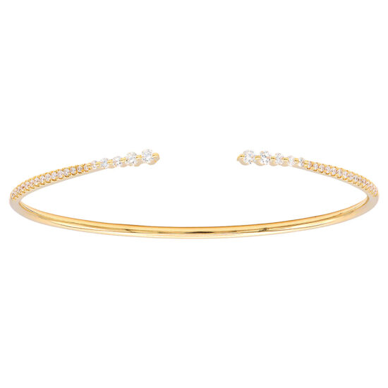 18K Yellow Gold Graduated Diamond Cuff Bracelet