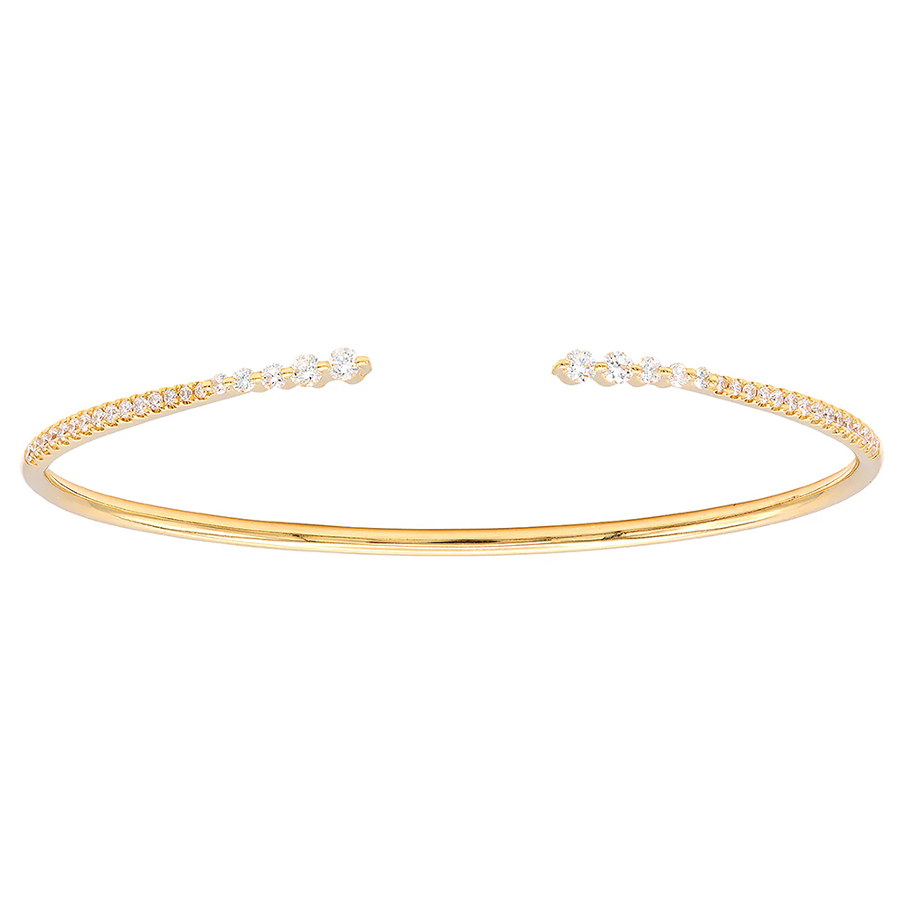 18K Yellow Gold Graduated Diamond Cuff Bracelet