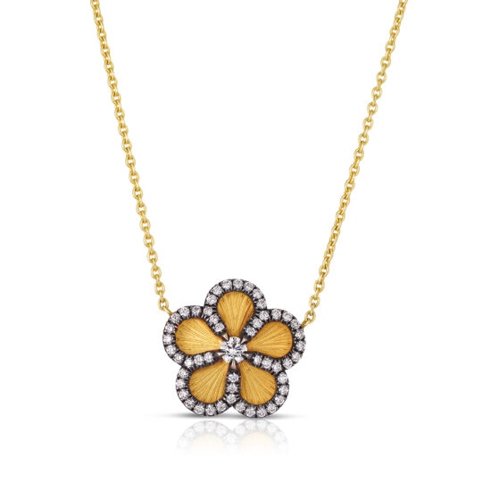 Five Petal Flower Necklace 18k Yellow Gold | Marisa Perry by Douglas Elliott