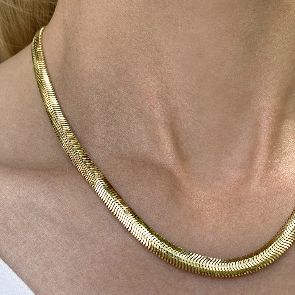 6.40mm Hollow D/C Snake Chain Necklace