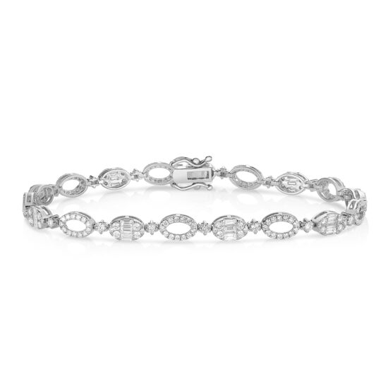 18K White Gold Art Deco Diamond Bracelet