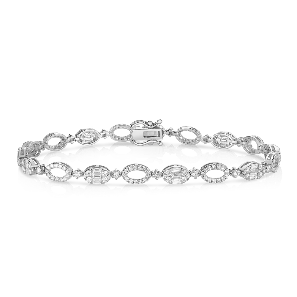 18K White Gold Art Deco Diamond Bracelet