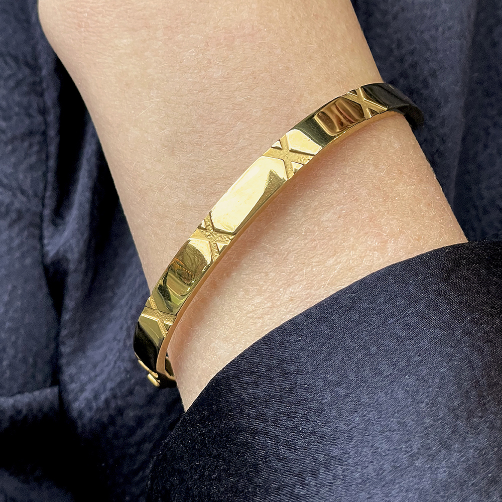 The X Collection Gold Bangle Bracelet Custom With Your Initials